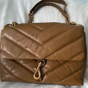 Rebecca Minkoff Edie brown leather chain shoulder bag convertible